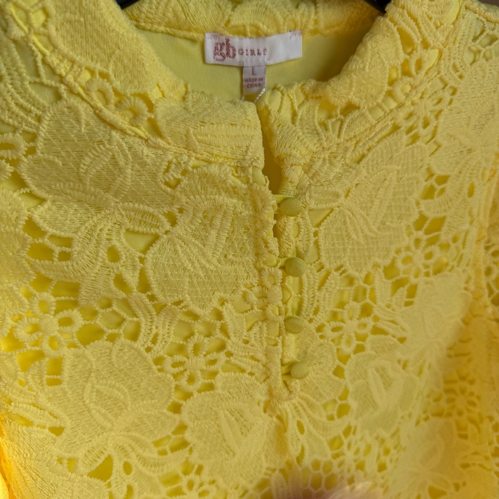NWT GB Social Big Girls Family Matching Three Quarter Sleeve Eyelet Caftan Dress - Picture 6 of 8